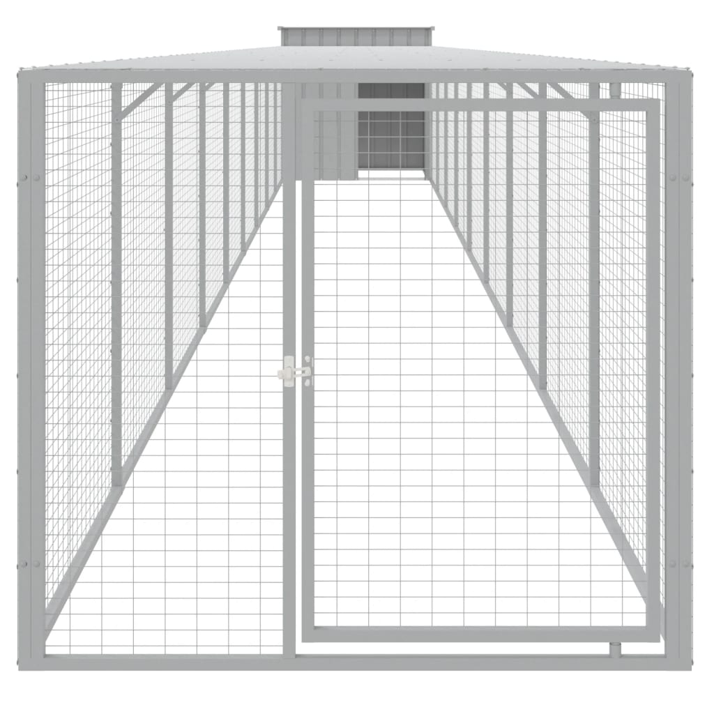 VidaXL Poulailler avec enclos 110x1017x110 cm Acier Gris Clair