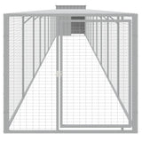 VidaXL Poulailler avec enclos 110x1017x110 cm Acier Gris Clair