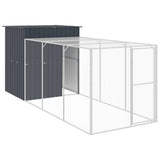 VidaXL Poulailler avec enclos 165x455x181 cm Acier Galvanisé Anthracite