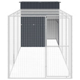VidaXL Poulailler avec enclos 165x455x181 cm Acier Galvanisé Anthracite