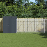 VidaXL Poulailler avec enclos 165x863x181 cm Acier Galvanisé Anthracite
