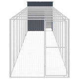 VidaXL Poulailler avec enclos 165x1067x181 cm Acier Anthracite