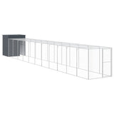 VidaXL Poulailler avec enclos 165x1271x181 cm Acier Anthracite