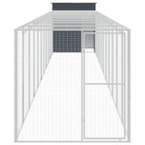 VidaXL Poulailler avec enclos 165x1271x181 cm Acier Anthracite