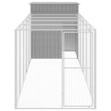 VidaXL Poulailler avec enclos 165x659x181 cm acier gris clair