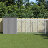 VidaXL Poulailler avec enclos 165x659x181 cm acier gris clair