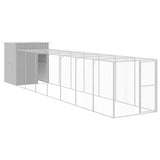 VidaXL Poulailler avec Enclos 165x863x181 cm Acier Galvanisé Gris