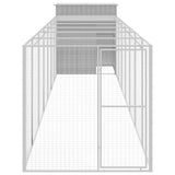 VidaXL Poulailler avec Enclos 165x863x181 cm Acier Galvanisé Gris