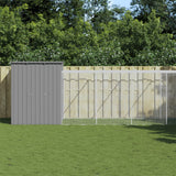 VidaXL Poulailler avec Enclos 165x863x181 cm Acier Galvanisé Gris