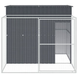 Vidaxl dog loft with run 214x253x181 cm galvanized steel anthracite