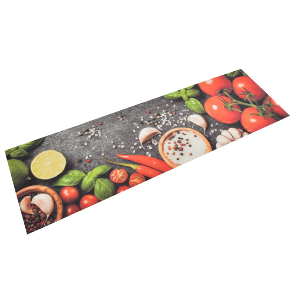 Vidaxx tapis de cuisine lavable imprimé végétal 45x150 cm velours