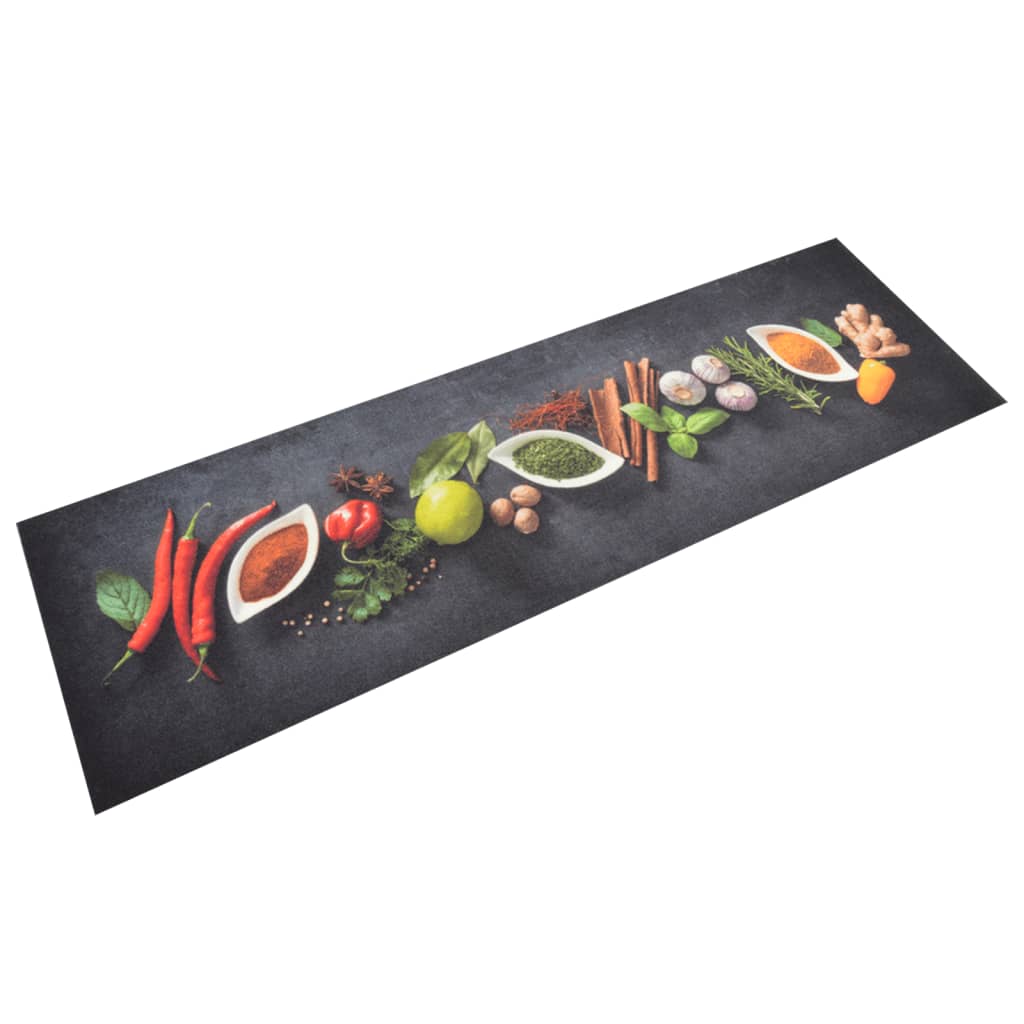 Vidaxx tapis de cuisine lavable imprimé à base de plantes 45x150 cm velours