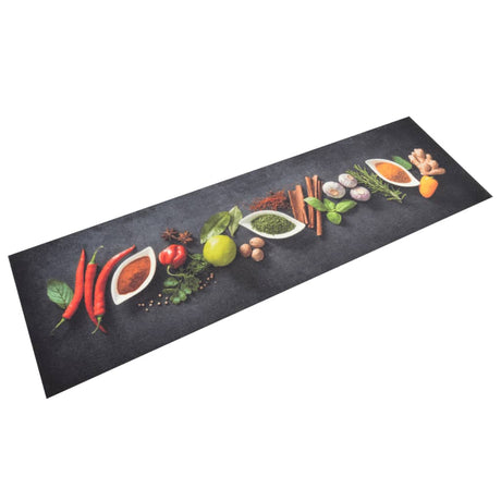 Vidaxx tapis de cuisine lavable imprimé à base de plantes 45x150 cm velours
