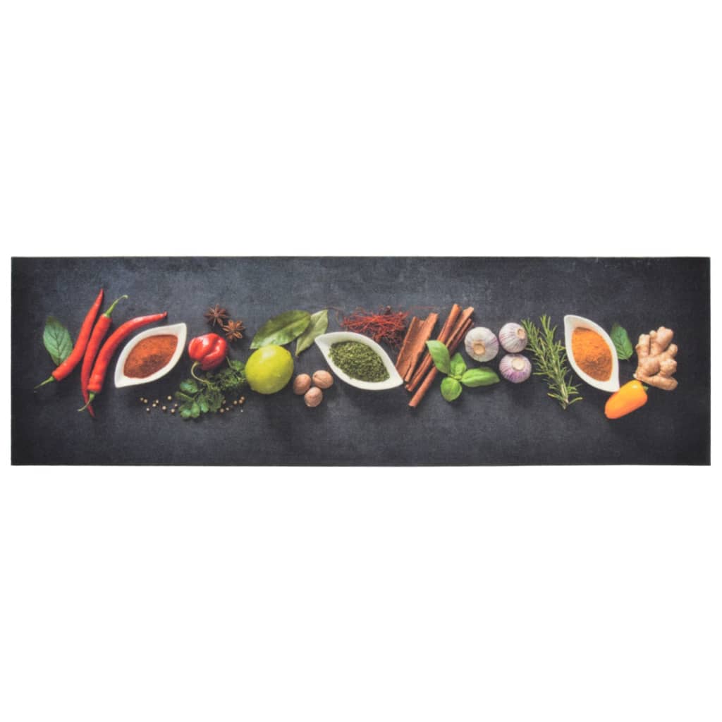 Vidaxx tapis de cuisine lavable imprimé à base de plantes 45x150 cm velours