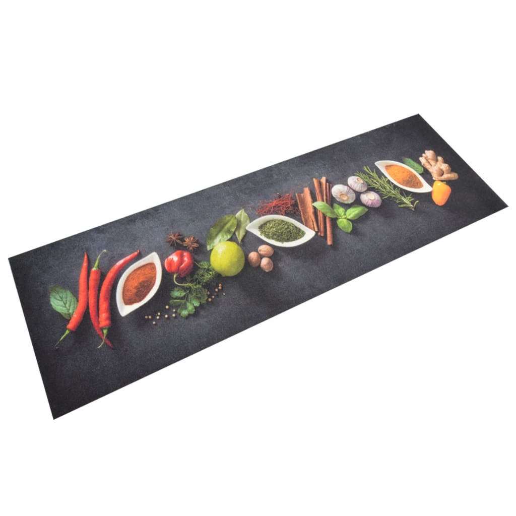 Vidaxx tapis de cuisine lavable imprimé à base de plantes 60x180 cm velours