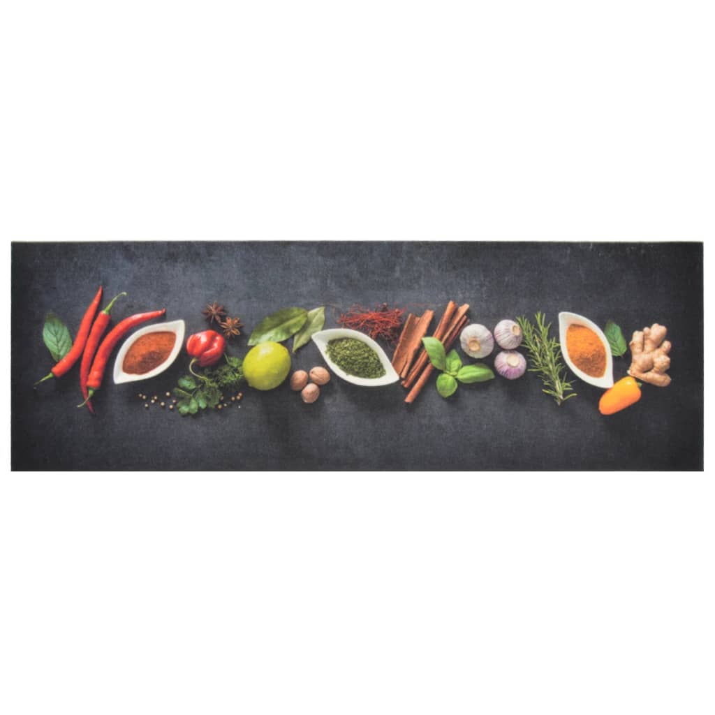 Vidaxx tapis de cuisine lavable imprimé à base de plantes 60x180 cm velours