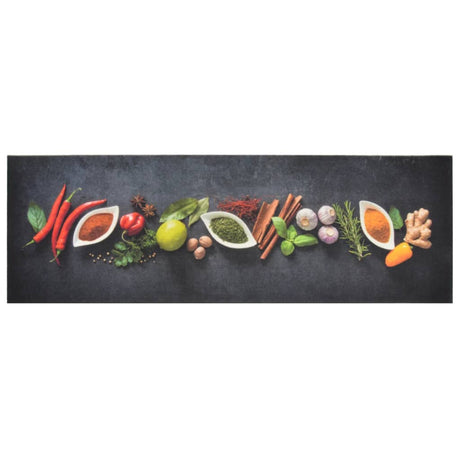 Vidaxx tapis de cuisine lavable imprimé à base de plantes 60x180 cm velours