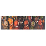 Vidaxx tapis de cuisine lavable cuillère et imprimé herbes 45x150 cm velours