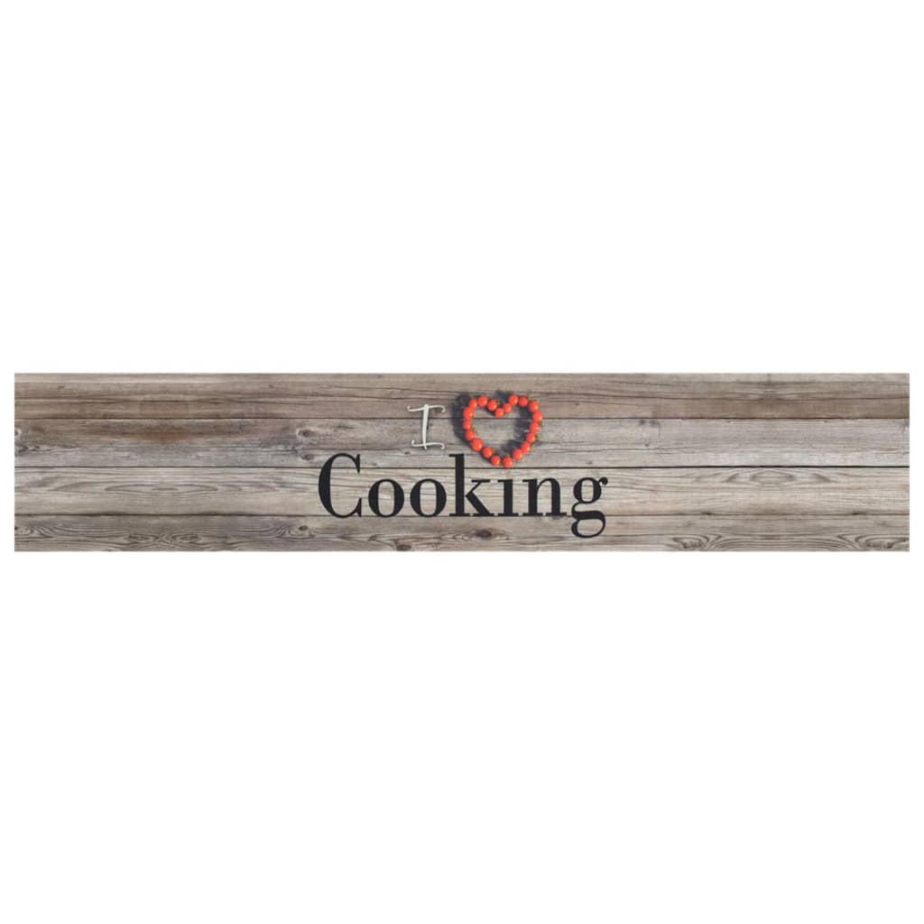 Vidaxx tapis de cuisine lavable imprimé de cuisine 60x300 cm velours gris