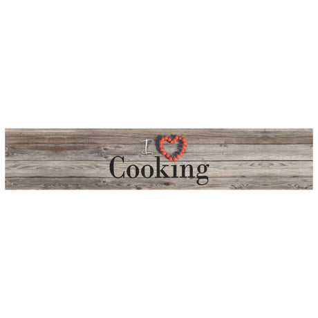 Vidaxx tapis de cuisine lavable imprimé de cuisine 60x300 cm velours gris