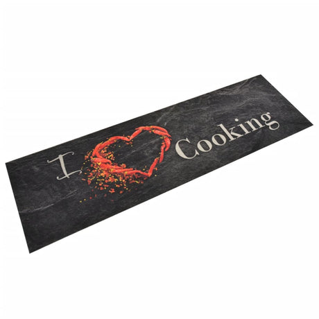 Vidaxx tapis de cuisine lavable imprimé de cuisine 45x150 cm velours noir