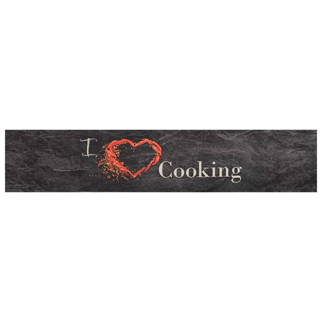 Vidaxx tapis de cuisine lavable imprimé de cuisine 60x300 cm velours noir