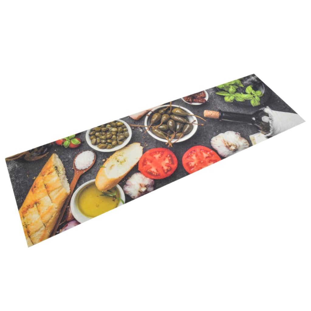 Vidaxx tapis de cuisine lavable vin et dîner imprimé 45x150 cm velours
