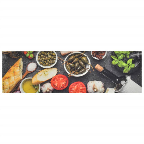 Vidaxx tapis de cuisine lavable vin et dîner imprimé 45x150 cm velours