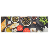 Vidaxx tapis de cuisine lavable imprimé vin et dîner 60x180 cm velours