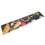 Vidaxx tapis de cuisine lavable imprimé vin et dîner 60x300 cm velours