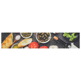 Vidaxx tapis de cuisine lavable imprimé vin et dîner 60x300 cm velours