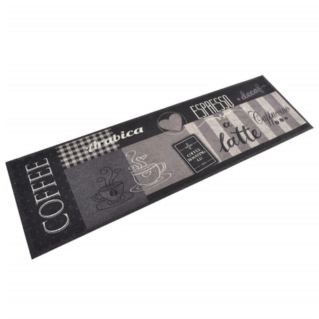 Vidaxx tapis de cuisine lavable imprimé café 45x150 cm velours noir