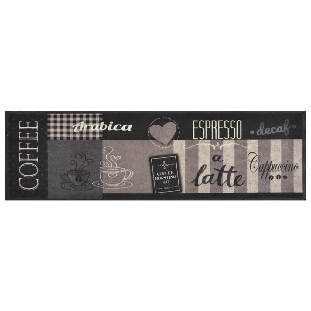 Vidaxx tapis de cuisine lavable imprimé café 45x150 cm velours noir