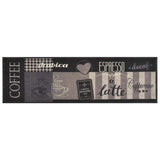 Vidaxx tapis de cuisine lavable imprimé café 45x150 cm velours noir