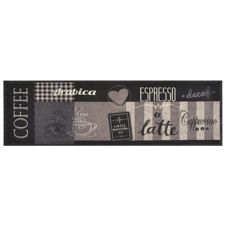 Vidaxx tapis de cuisine lavable imprimé café 45x150 cm velours noir