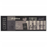 Vidaxx tapis de cuisine lavable imprimé café 60x180 cm velours noir
