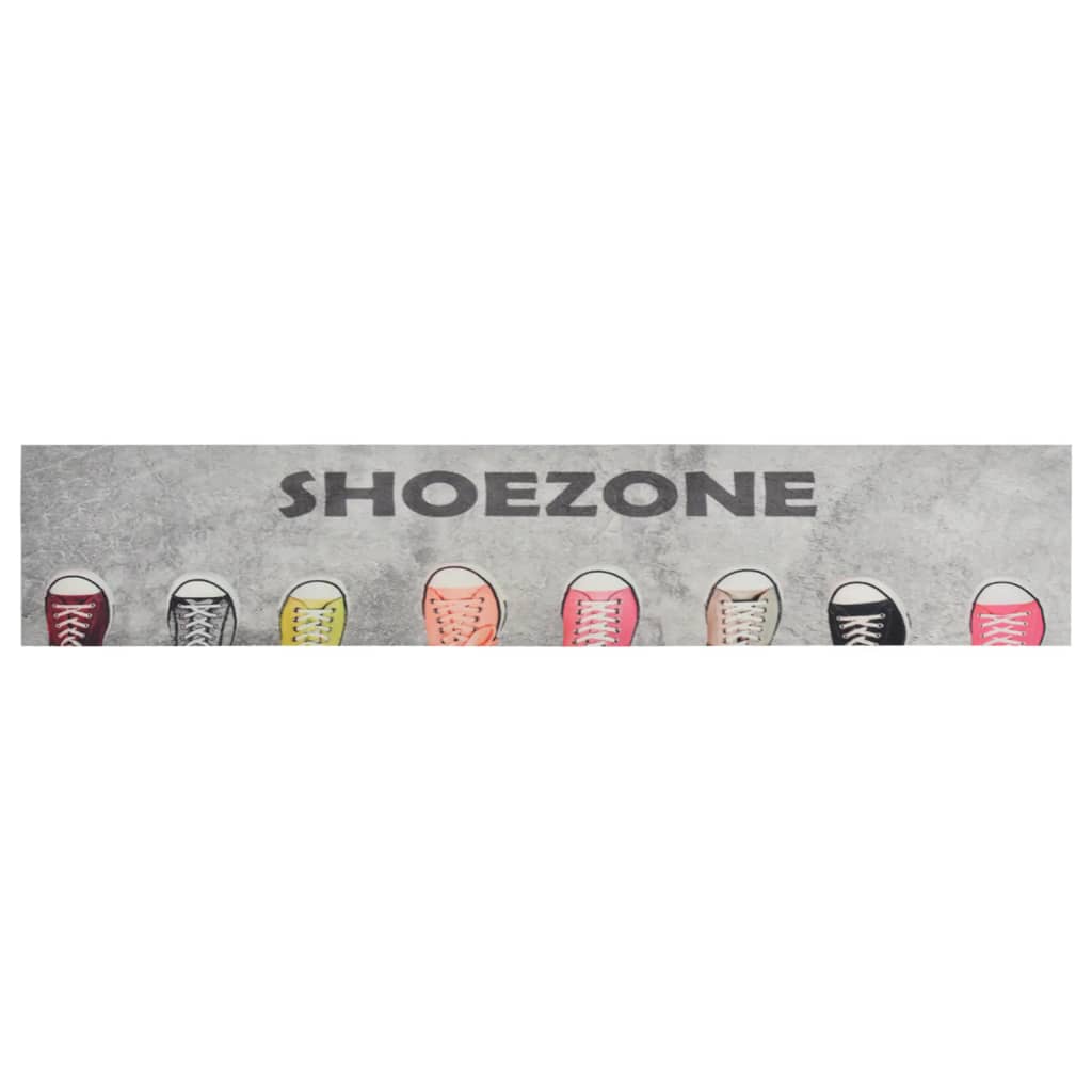 Vidaxl Kitchen Mat Washable Shoezone Print 60x300 cm Velvet