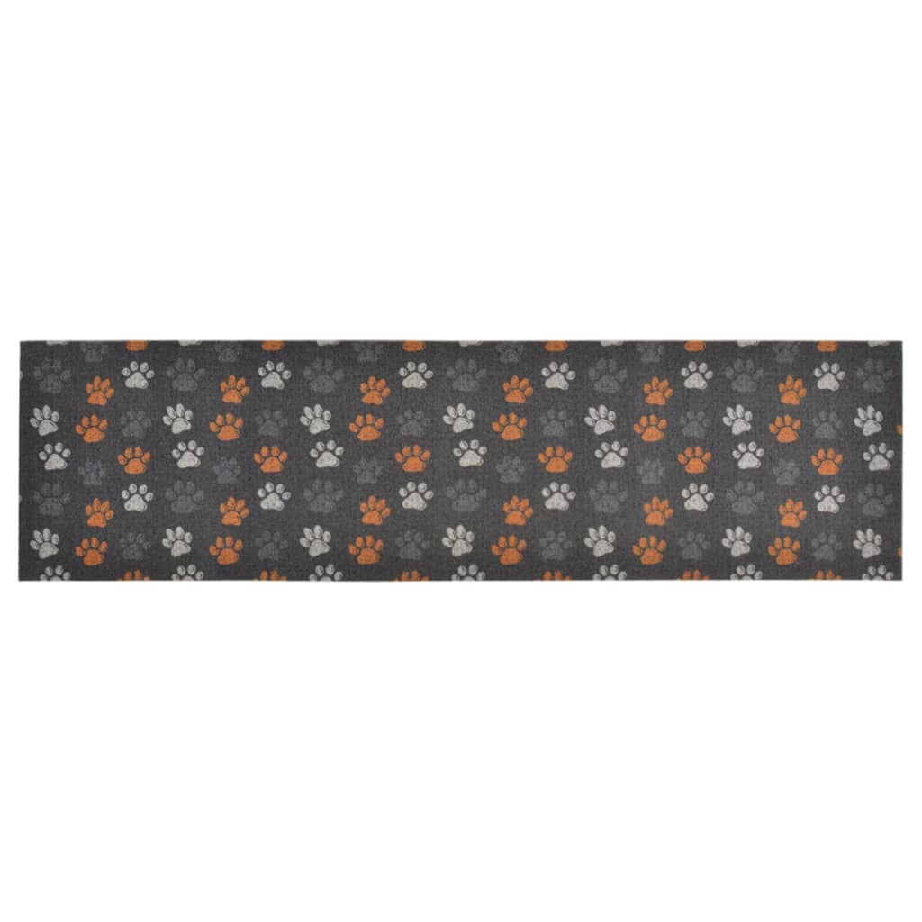 Vidaxx tapis de cuisine lavable empreinte de patte 45x150 cm velours