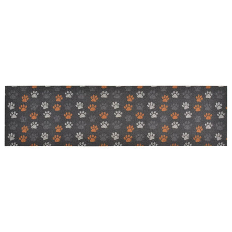 Vidaxx tapis de cuisine lavable empreinte de patte 45x150 cm velours