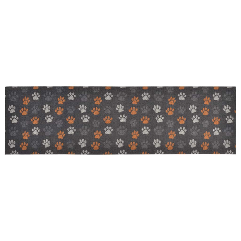Vidaxx tapis de cuisine lavable empreinte de patte 60x180 cm velours