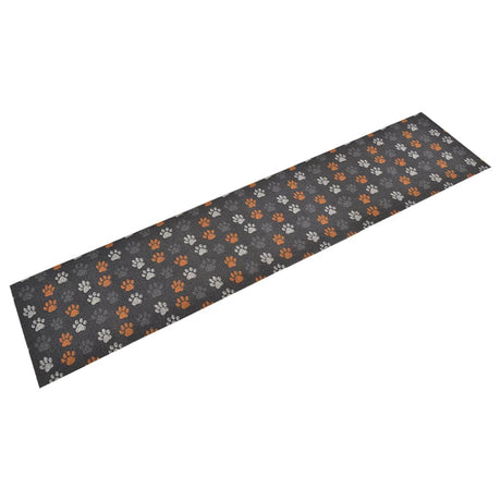 Vidaxx tapis de cuisine lavable empreinte de patte 60x300 cm velours
