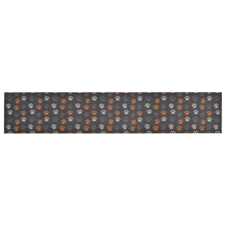 Vidaxx tapis de cuisine lavable empreinte de patte 60x300 cm velours