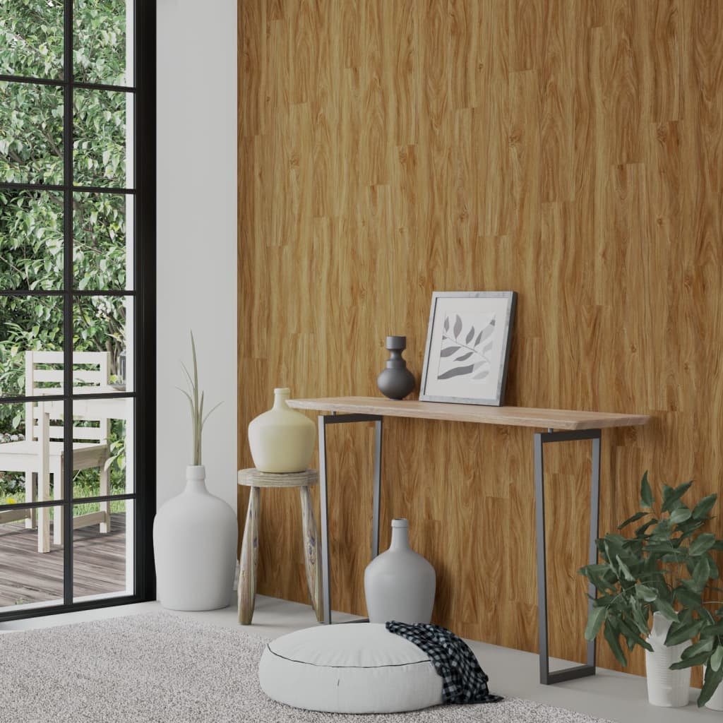 Paneles de pared Vidaxl Look de madera 4.12 m² PVC Brown