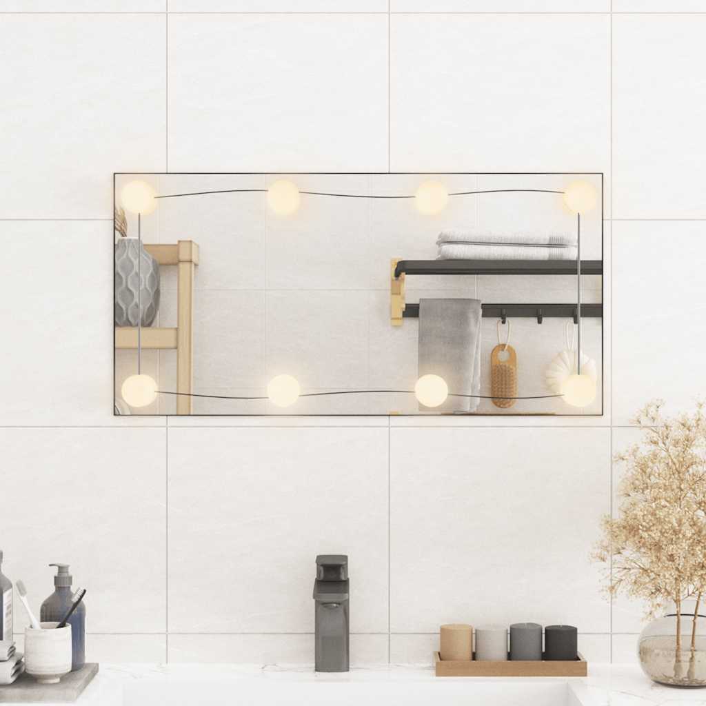 VidaXL Miroir mural avec LED rectangulaire 30x60 cm verre