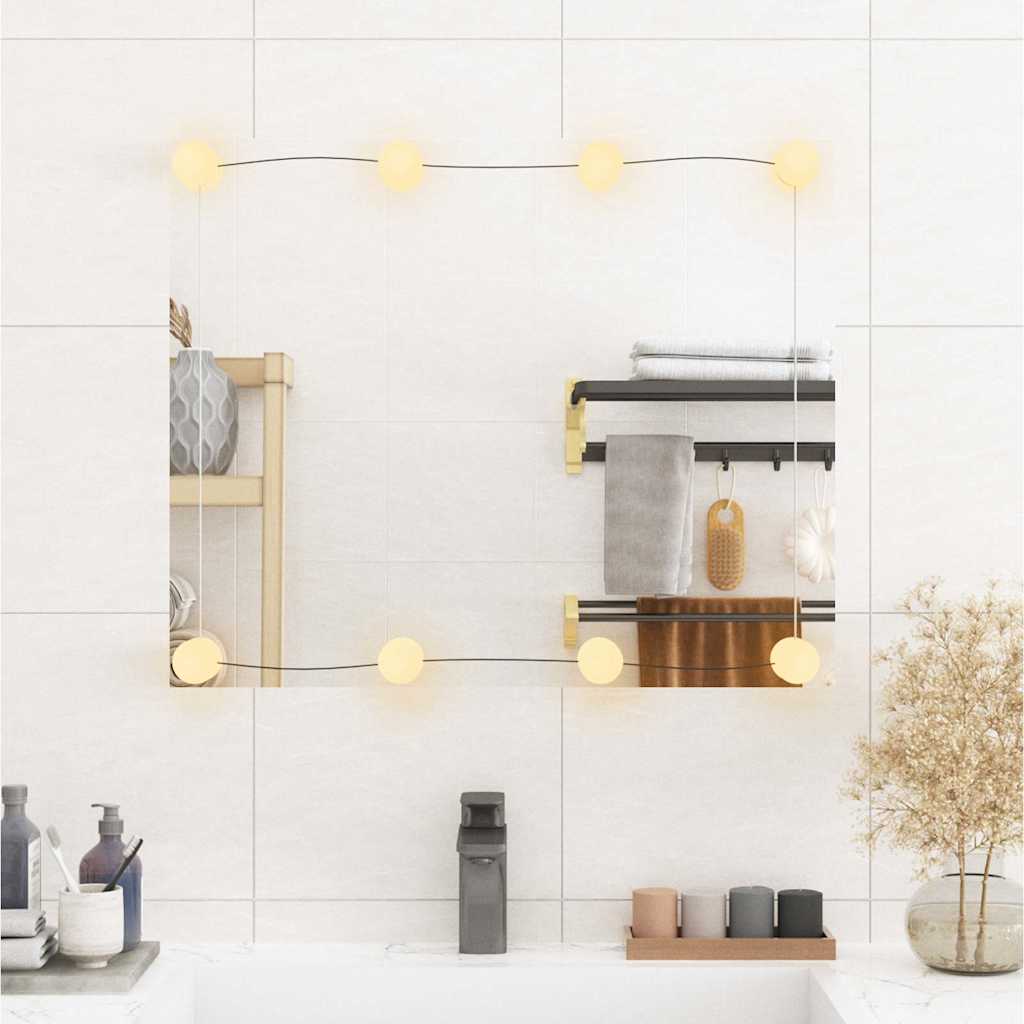 VidaXL Miroir mural avec LED rectangulaire 50x60 cm verre