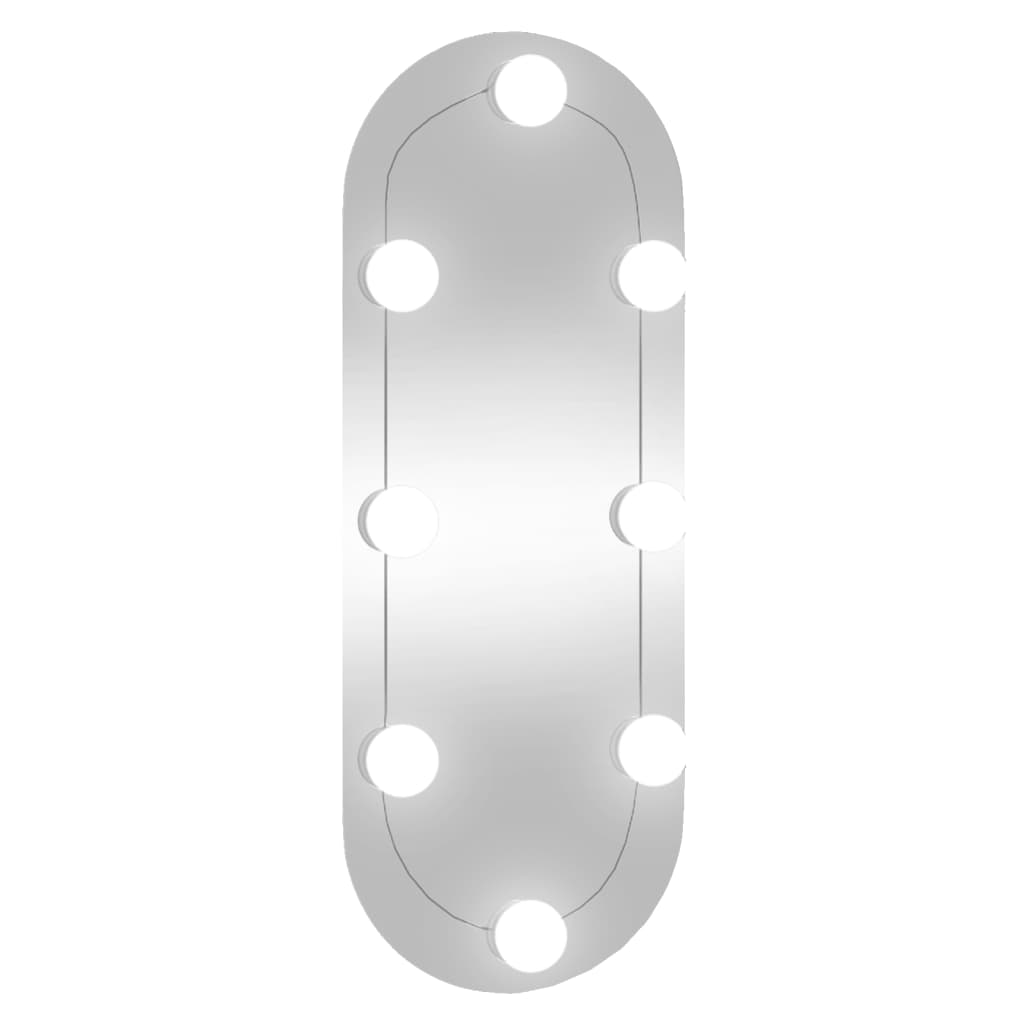 Vidaxl -Wandspiegel mit LEDs oval 20x50 cm Glas