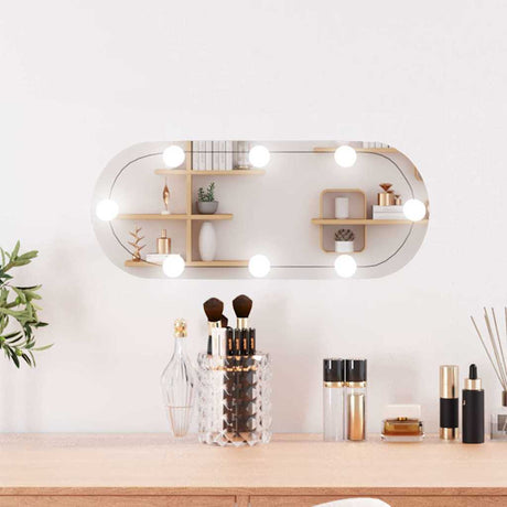 VidaXL Miroir mural avec LED ovale 20x50 cm verre