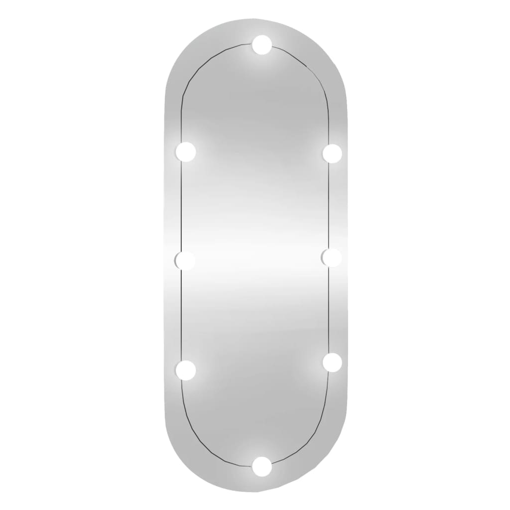 Espejo de pared Vidaxl con LED ovalos de 25x60 cm de vidrio