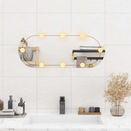 VidaXL Miroir mural avec LED ovale 30x70 cm verre