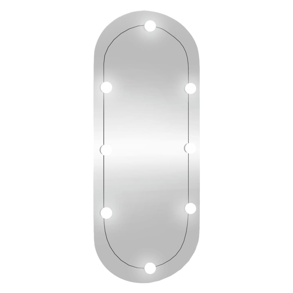 Espejo de pared Vidaxl con leds ovales de 40x90 cm de vidrio